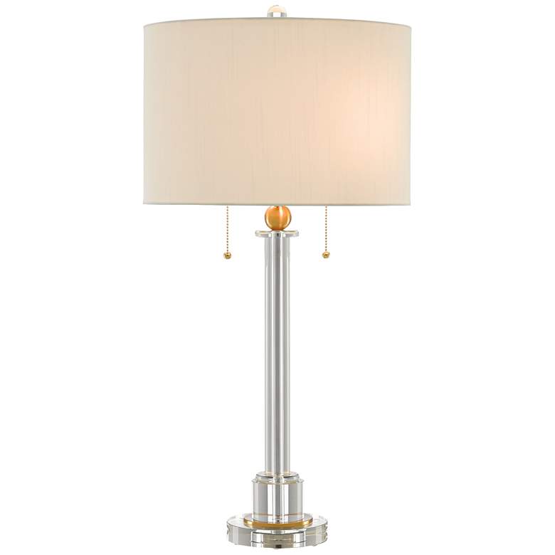 Image 1 Currey and Company Larsa Clear and Antique Brass Table Lamp