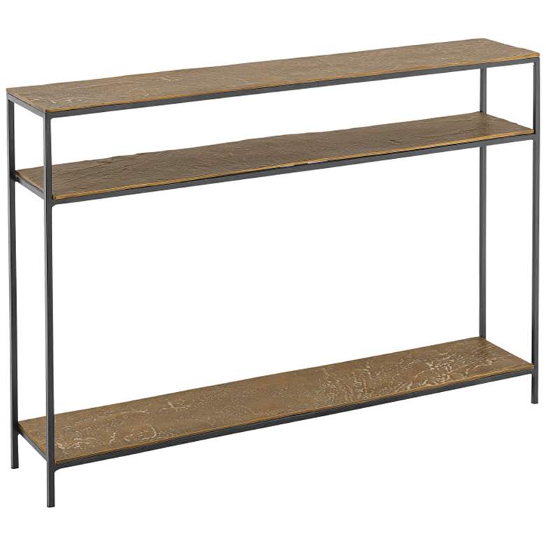 Image 1 Currey & Company Lathi 42" Brass Console Table