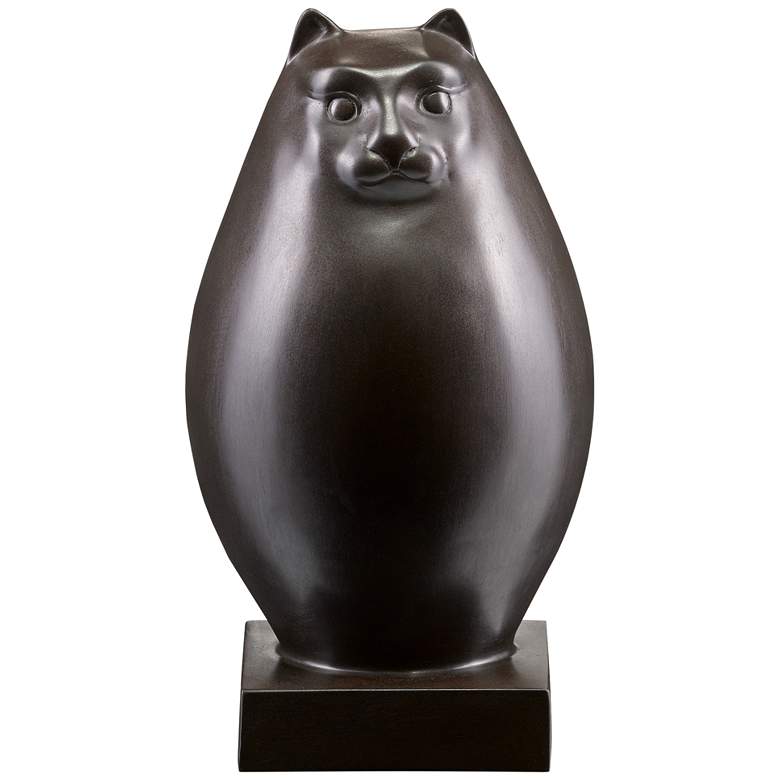 Image 1 Currey and Company Le Chat 11 1/2" High Bronze Cat Sculpture