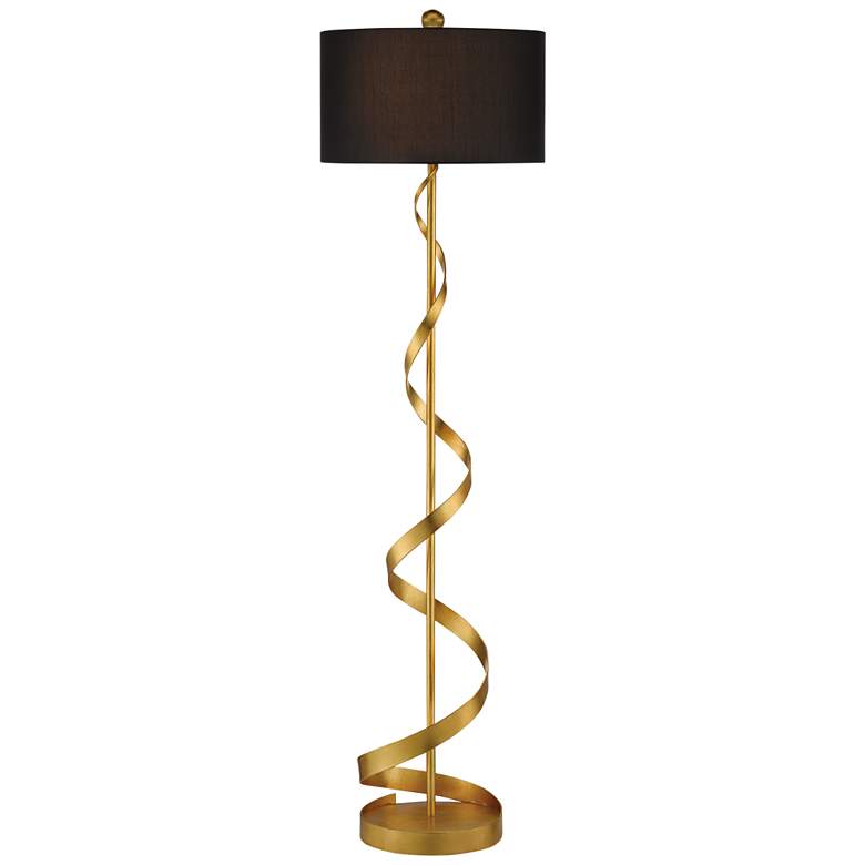 Image 1 Currey and Company Leenda Gold Leaf Floor Lamp