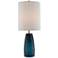 Currey and Company Leona Textured Blue Glass Table Lamp