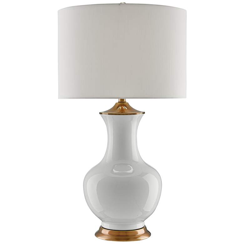 Image 2 Currey & Company Lilou White Ceramic Table Lamp