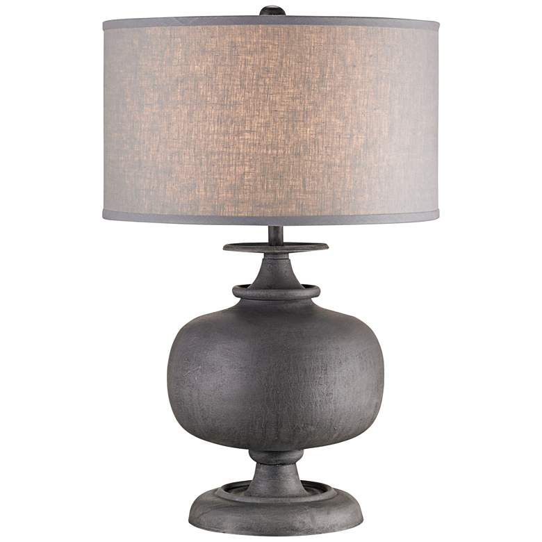 Image 1 Currey and Company Lino Antique Gray Metal Table Lamp