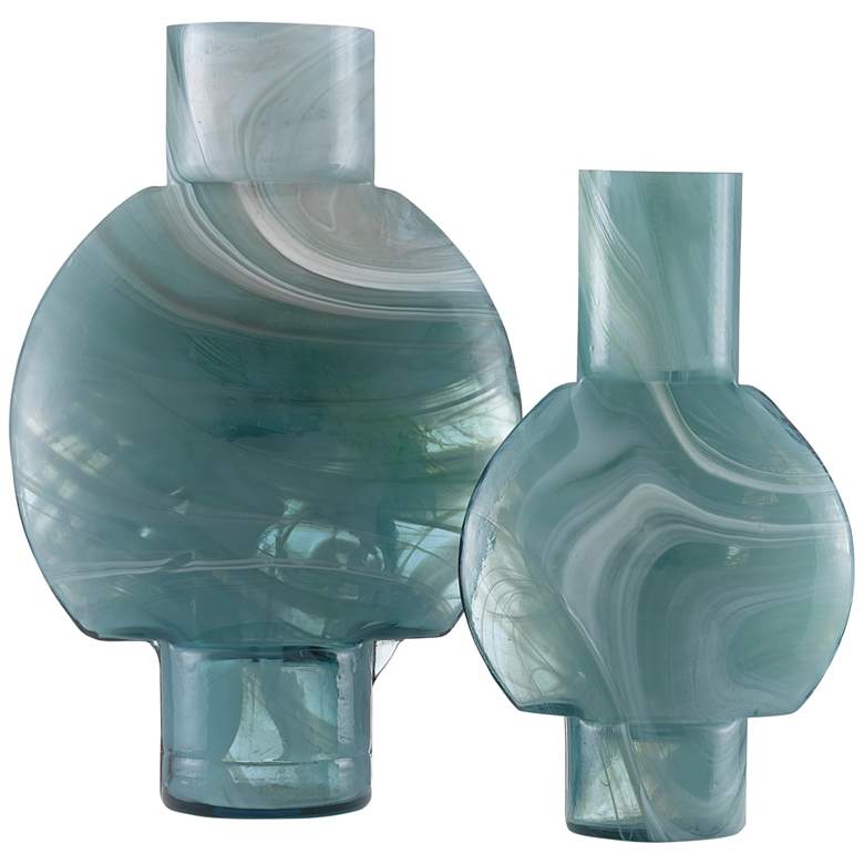 Image 1 Currey and Company Lollipop Turquoise Blue Vases Set of 2