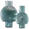 Currey and Company Lollipop Turquoise Blue Vases Set of 2