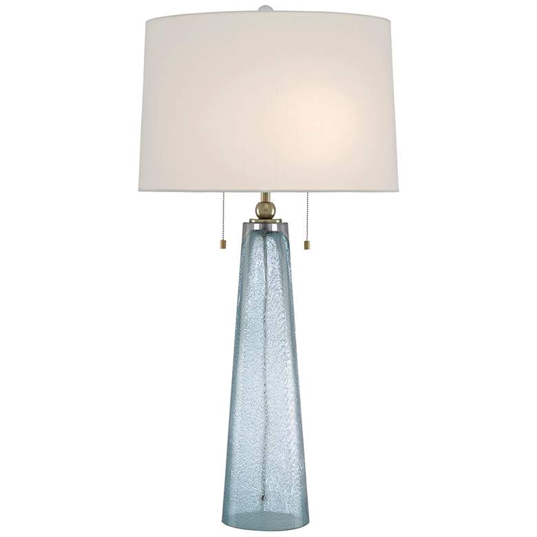 Image 1 Currey and Company Looke Pale Blue Glass Table Lamp