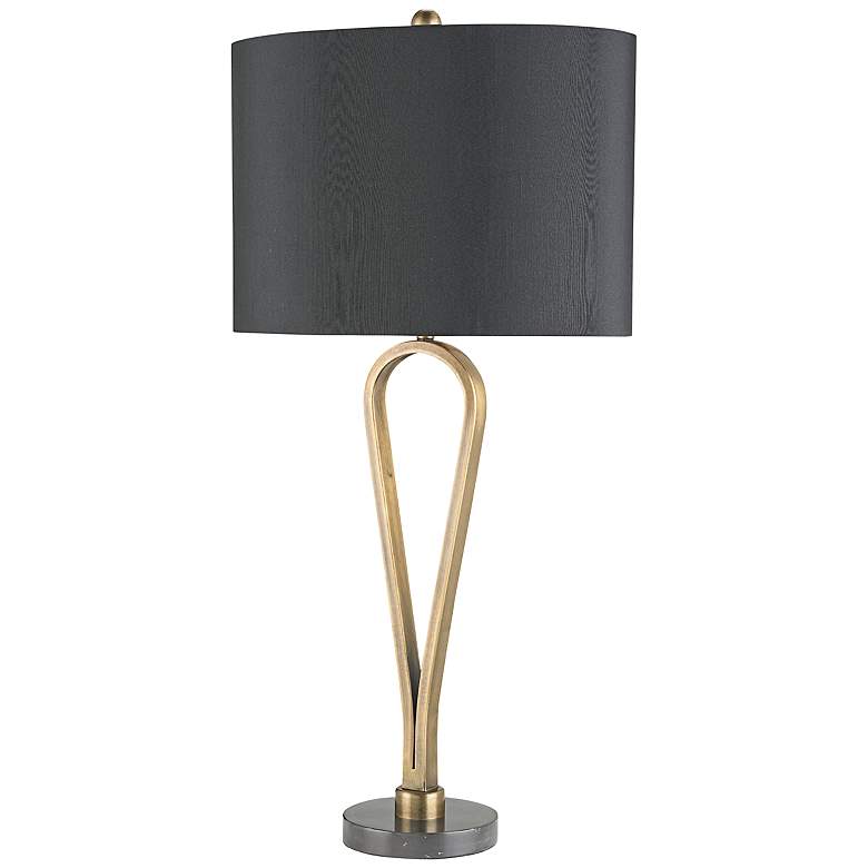 Image 1 Currey and Company Loop Brass Marble Table Lamp