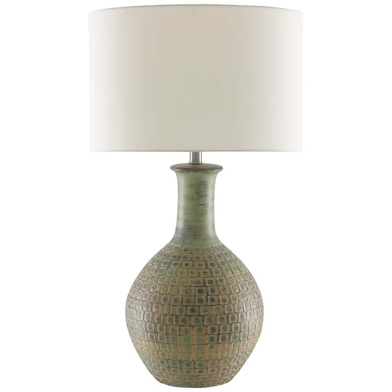 Image 2 Currey & Company Loro 30 1/2" Moss Green Gold Ceramic Table Lamp