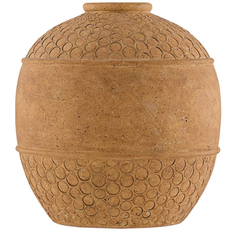 Image 1 Currey and Company Lubao 12 3/4"H Speckled Terracotta Vase