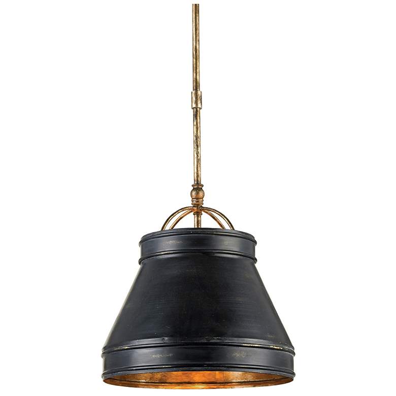 Image 1 Currey & Company Lumley 13" Black 1-Light Pendant