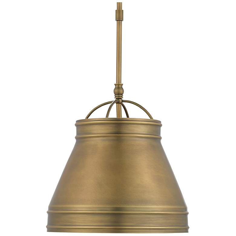 Image 3 Currey & Company Lumley 13" Brass 1-Light Pendant more views