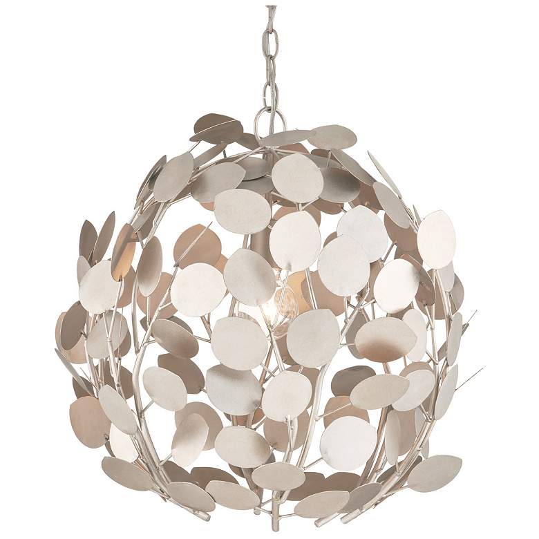 Image 1 Currey & Company Lunaria 21.5" Silver 1-Light Orb Chandelier
