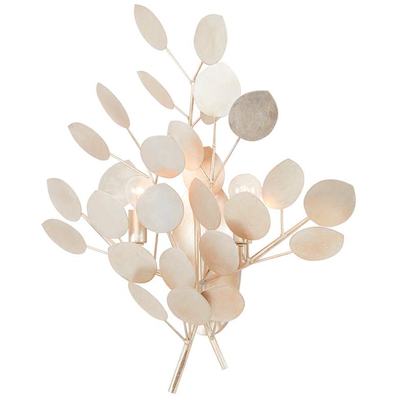 Image 3 Currey & Company Lunaria 23 1/2" High Silver Leaf Wall Sconce more views