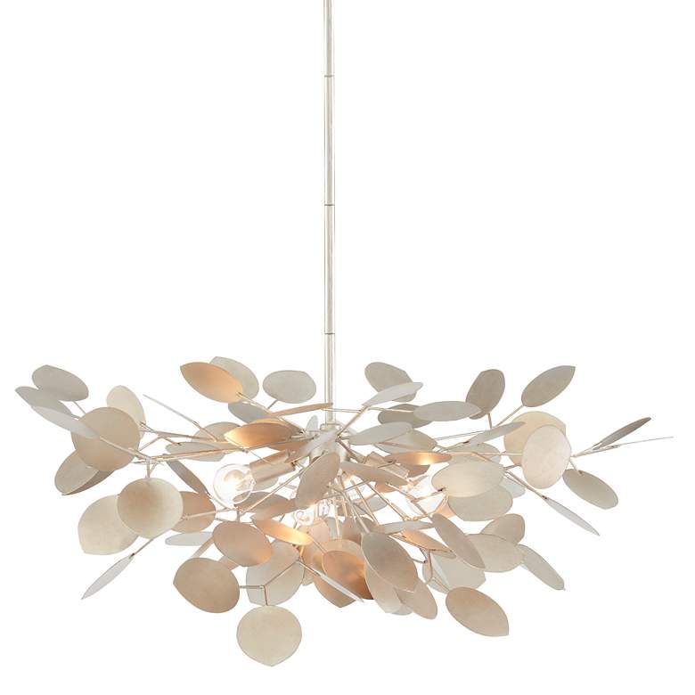 Image 2 Currey & Company Lunaria 31"W Silver Leaf 4-Light Chandelier