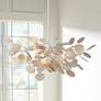 1_Currey & Company Lunaria 31"W Silver Leaf 4-Light Chandelier