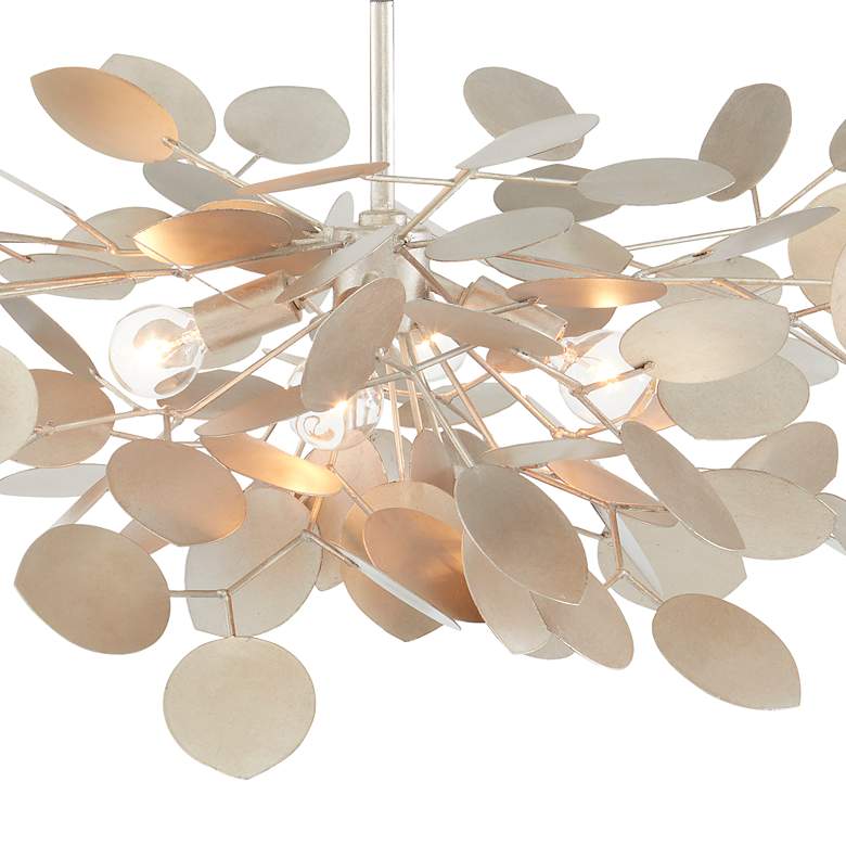 Image 3 Currey & Company Lunaria 31"W Silver Leaf 4-Light Chandelier more views