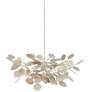 3_Currey & Company Lunaria 31"W Silver Leaf 4-Light Chandelier more views