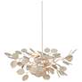 4_Currey & Company Lunaria 31"W Silver Leaf 4-Light Chandelier more views