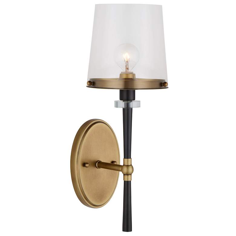 Image 1 Currey & Company Lyndall 1-Light Brass Bronze Wall Sconce