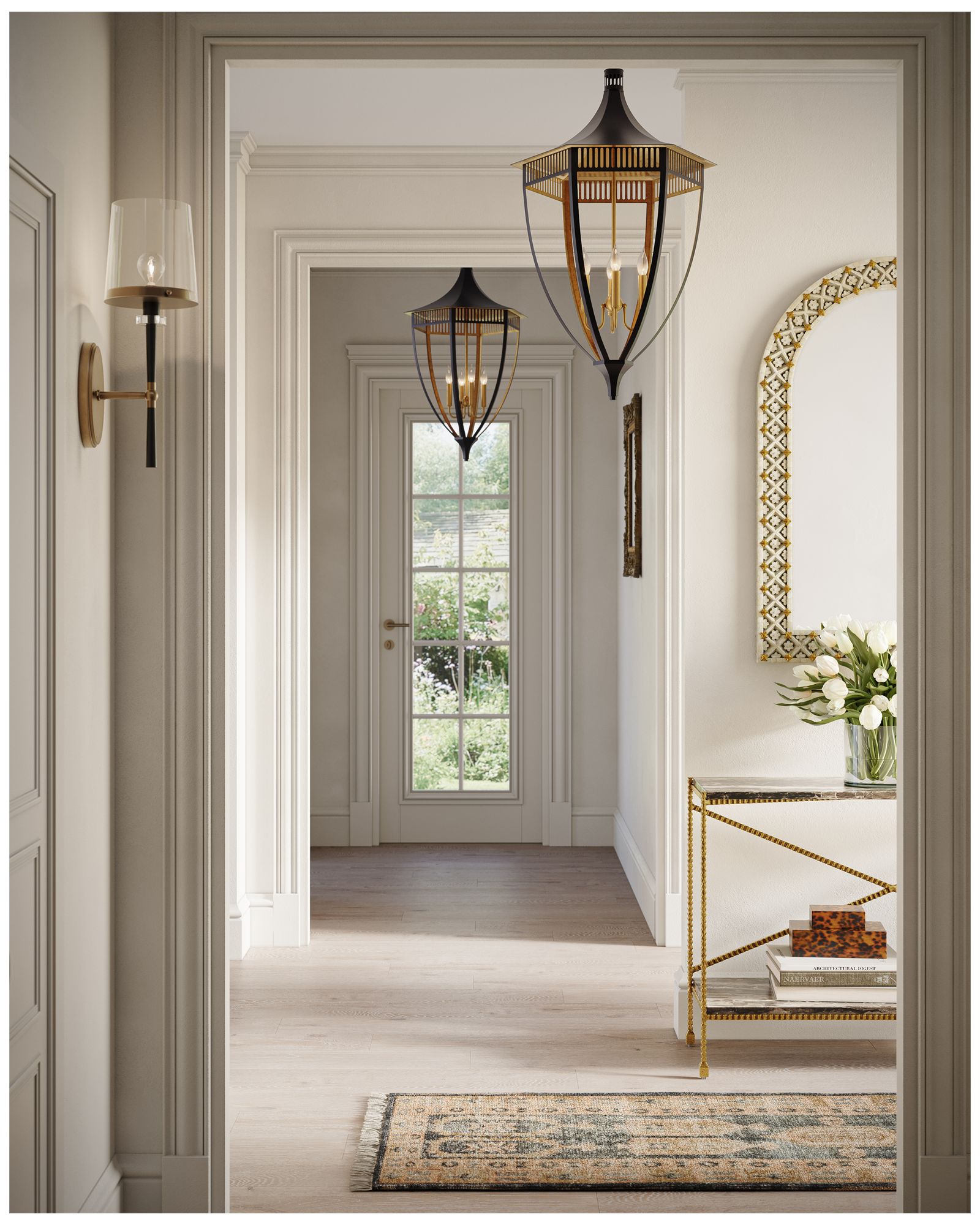 Image 6 Currey & Company Lyndall 1-Light Brass Bronze Wall Sconce more views