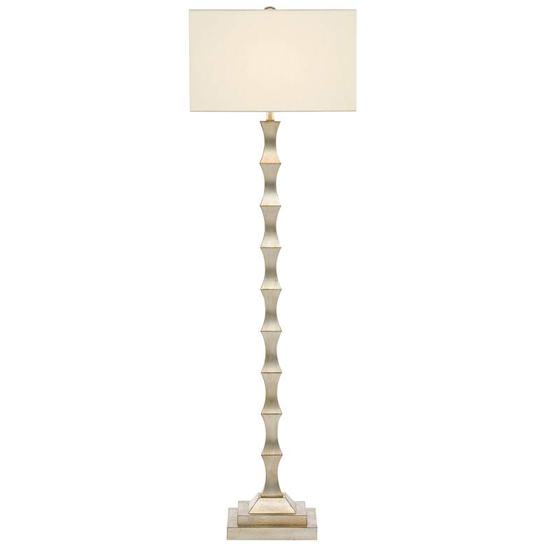 Image 2 Currey & Company Lyndhurst 63 1/4" Silver Leaf Floor Lamp