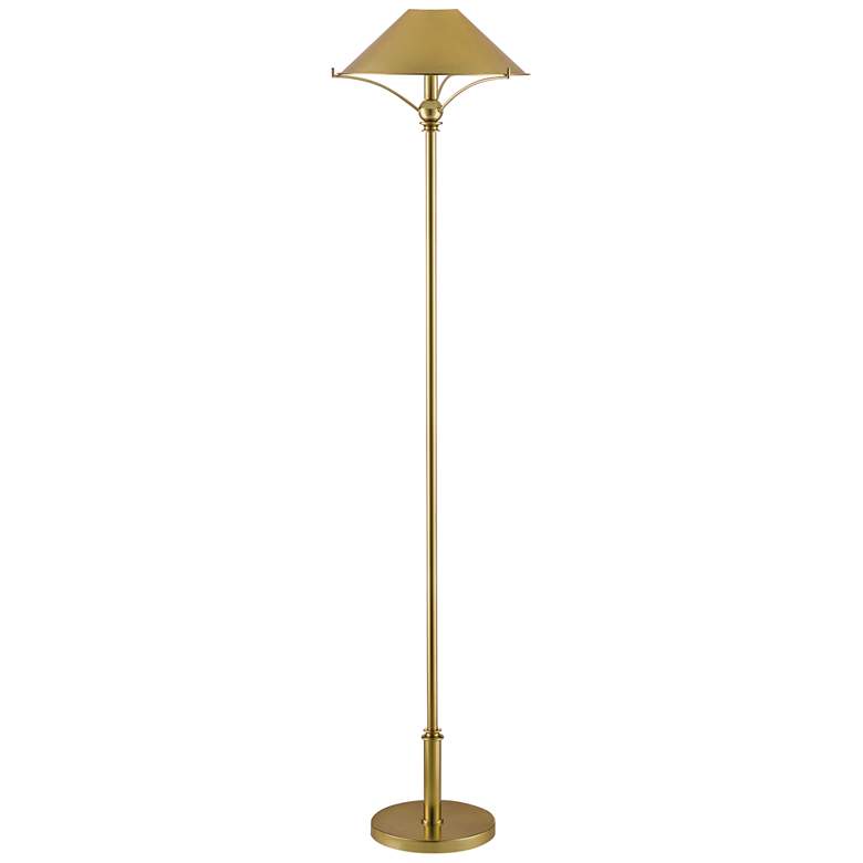 Image 2 Currey & Company Maarla 58 3/4" Polished Brass Floor Lamp