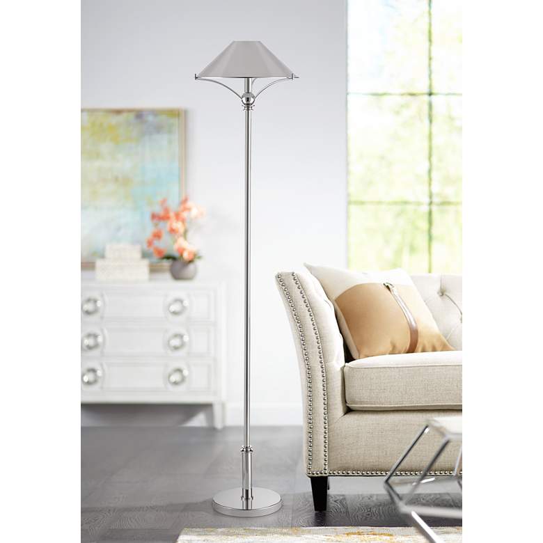 Image 1 Currey and Company Maarla Polished Nickel Table Lamp