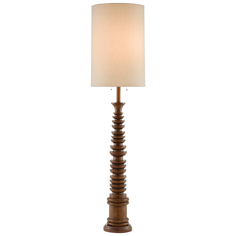 Image 2 Currey &amp; Company Malayan 80 inch High Modern Rustic Wood Floor Lamp