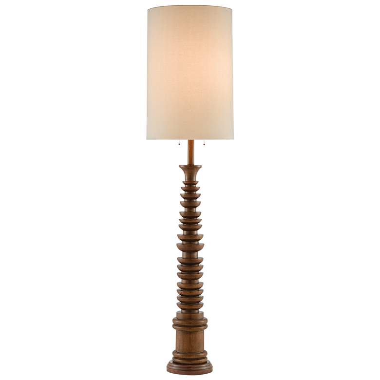 Image 2 Currey & Company Malayan 80" High Modern Rustic Wood Floor Lamp
