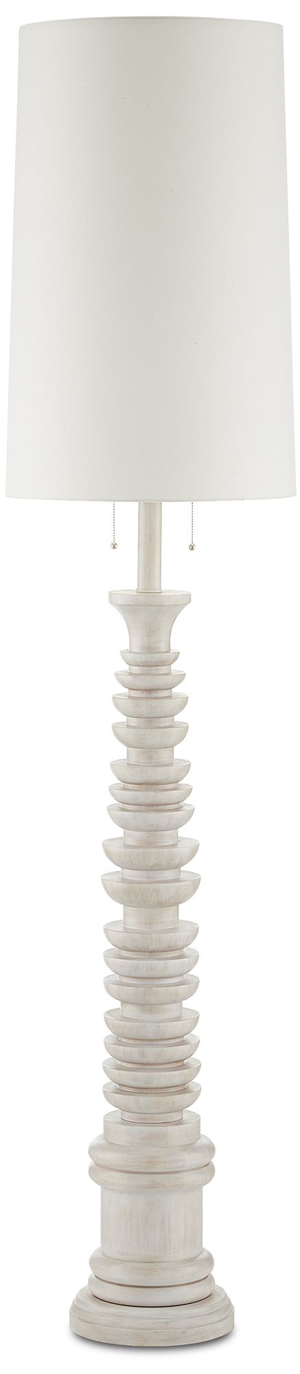 Image 3 Currey & Company Malayan 80" High White Stacked Wood Floor Lamp more views