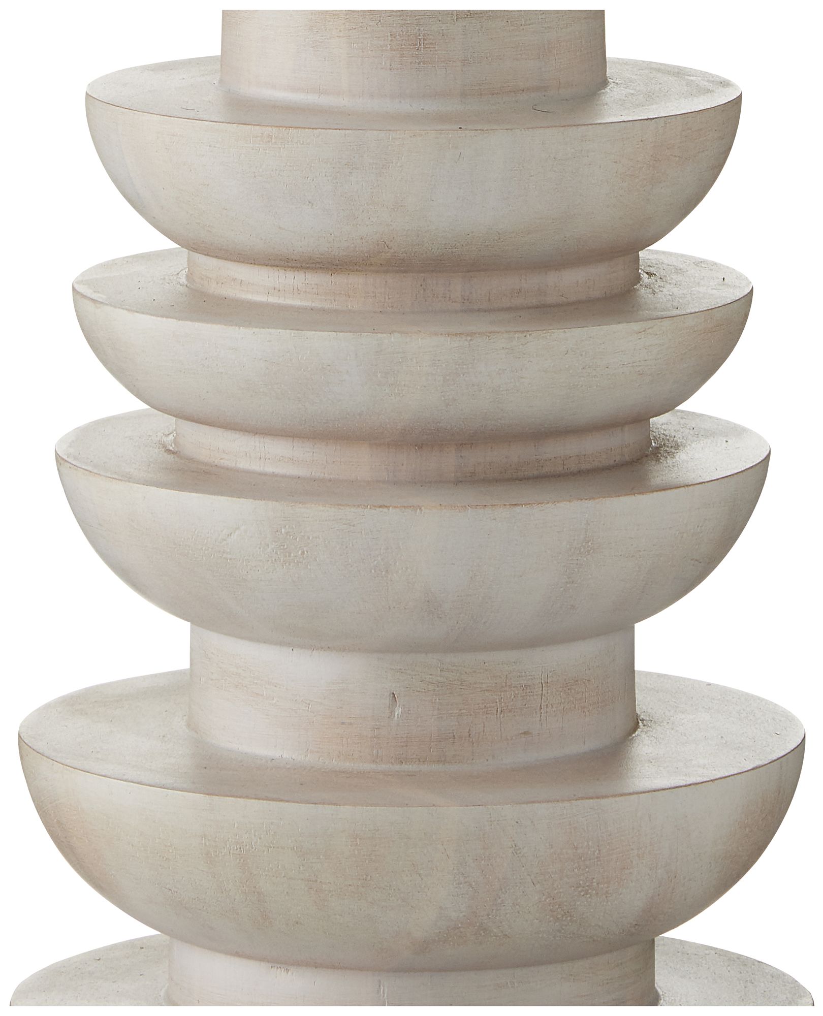 Image 4 Currey & Company Malayan 80" High White Stacked Wood Floor Lamp more views