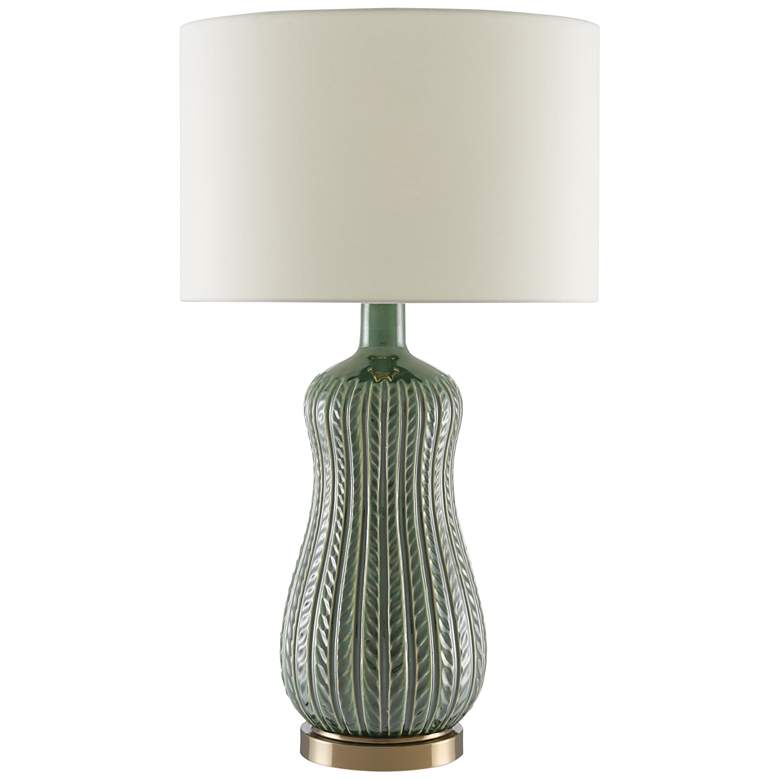 Image 2 Currey & Company Mamora 29" Green Glaze Ceramic Table Lamp