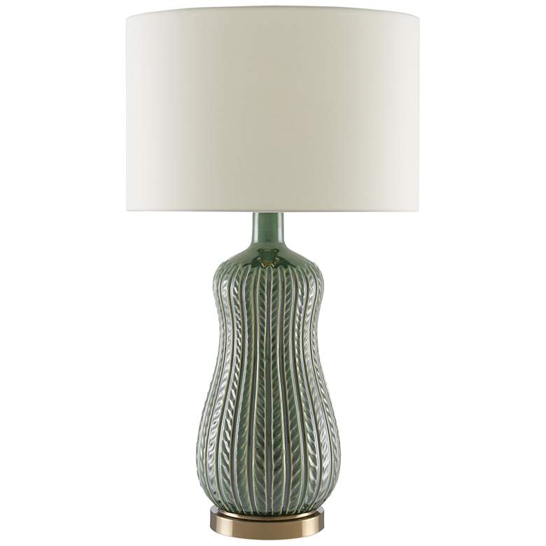 Image 2 Currey &amp; Company Mamora Green Glaze Ceramic Table Lamp