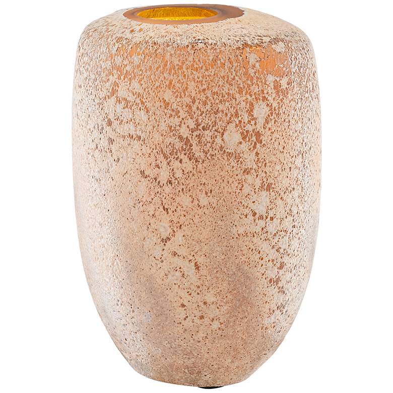 Image 1 Currey and Company Mandarin Coral Sands 10 inch High Glass Vase