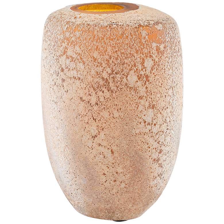 Image 1 Currey and Company Mandarin Coral Sands 10" High Glass Vase