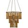 Currey & Company Mantra 30" Wide Gold Leaf 3-Tier Chandelier