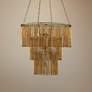 1_Currey & Company Mantra 30" Wide Gold Leaf 3-Tier Chandelier