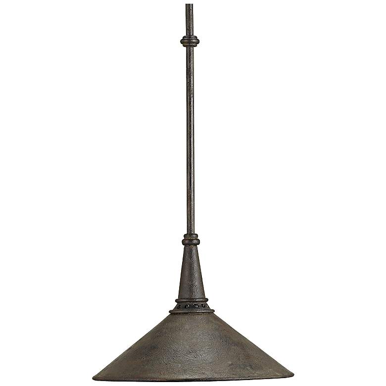 Image 2 Currey &amp; Company Manuscript 13 inchW Rustic Black Dome Pendant Light