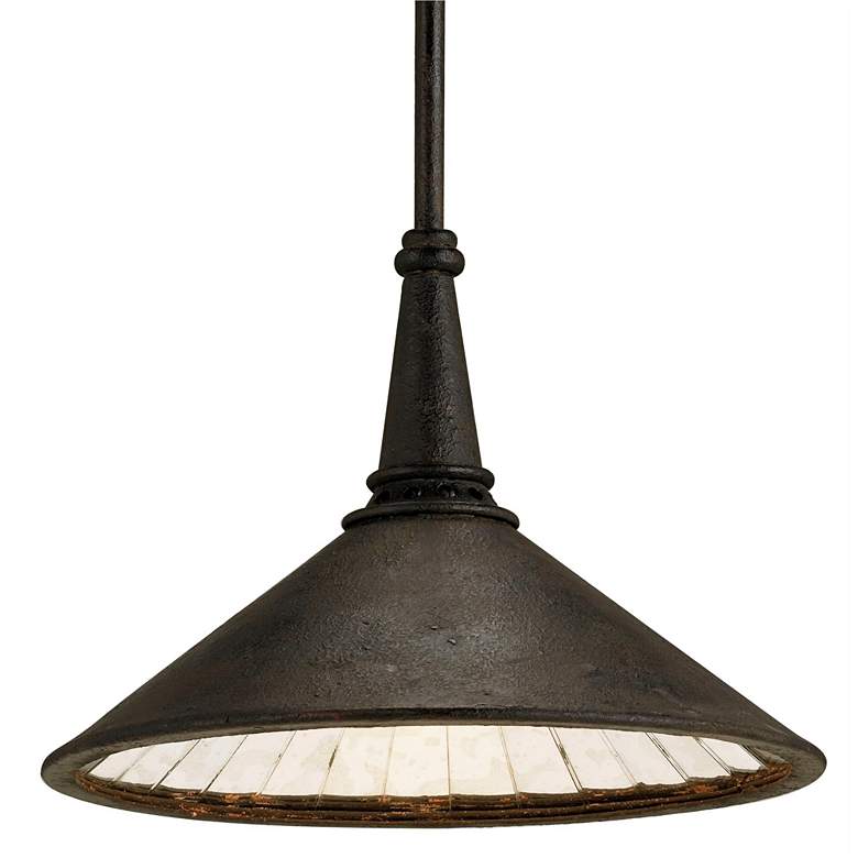Image 3 Currey & Company Manuscript 13"W Rustic Black Dome Pendant Light more views