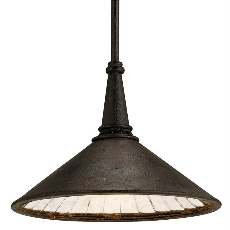 Image 3 Currey &amp; Company Manuscript 13 inchW Rustic Black Dome Pendant Light more views