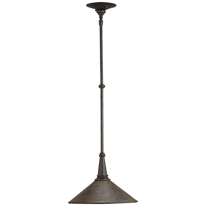Image 4 Currey & Company Manuscript 13"W Rustic Black Dome Pendant Light more views