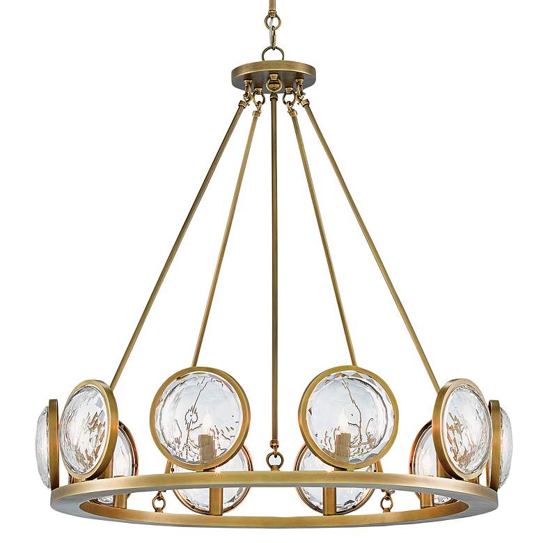 Image 2 Currey and Company MarjieScope 32" 10-Light Antique Brass Chandelier
