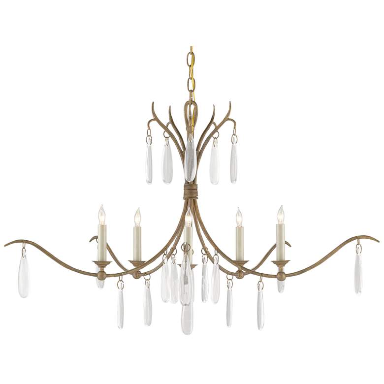 Image 2 Currey & Company Marshallia 38" Rustic Gold 5-Light Chandelier