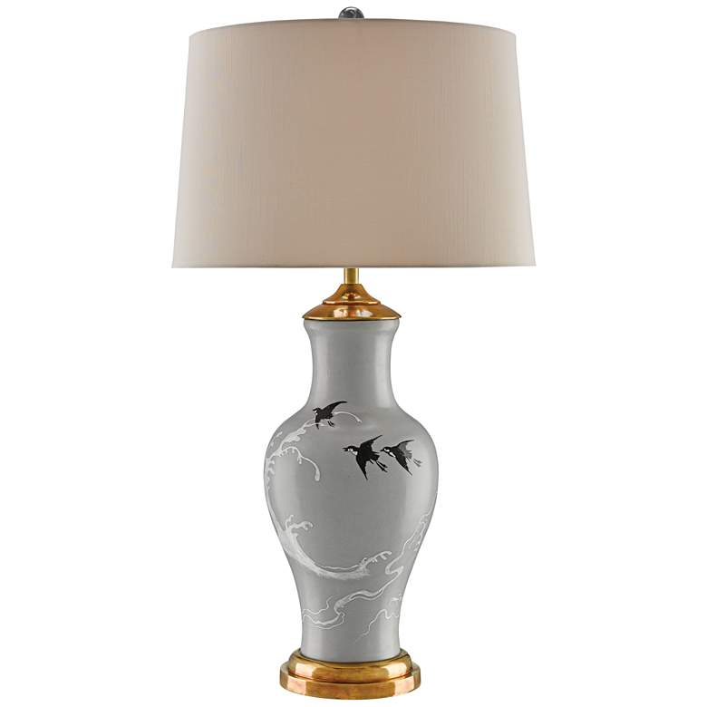 Image 1 Currey and Company Martin Gray Porcelain Table Lamp