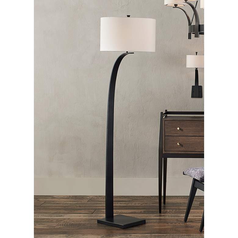 Image 1 Currey and Company Masonic Oil-Rubbed Bronze Floor Lamp