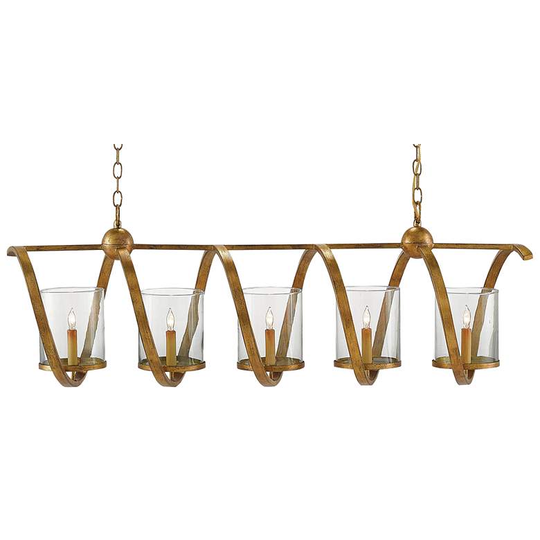 Image 4 Currey & Company Maximus 47" Wide Gold Leaf Island Chandelier more views