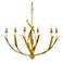 Currey & Company Menefee 32" 6-Light Antique Gold Leaf Chandelier