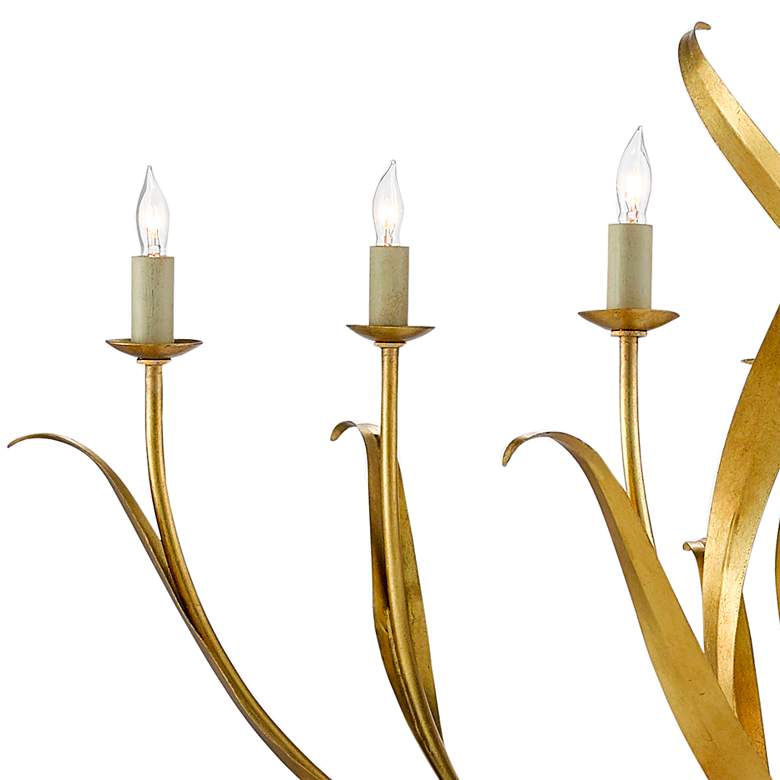 Image 3 Currey & Company Menefee 32" 6-Light Antique Gold Leaf Chandelier more views