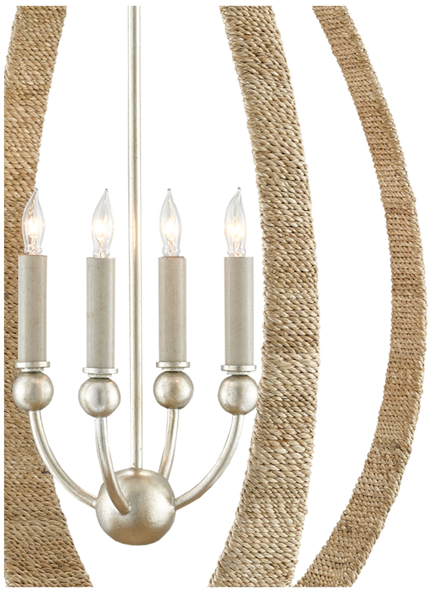 Image 2 Currey & Company Menorca 19 1/2" Abaca Rope 4-Light Chandelier more views