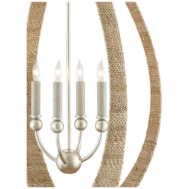 Image 2 Currey & Company Menorca 19 1/2" Abaca Rope 4-Light Chandelier more views